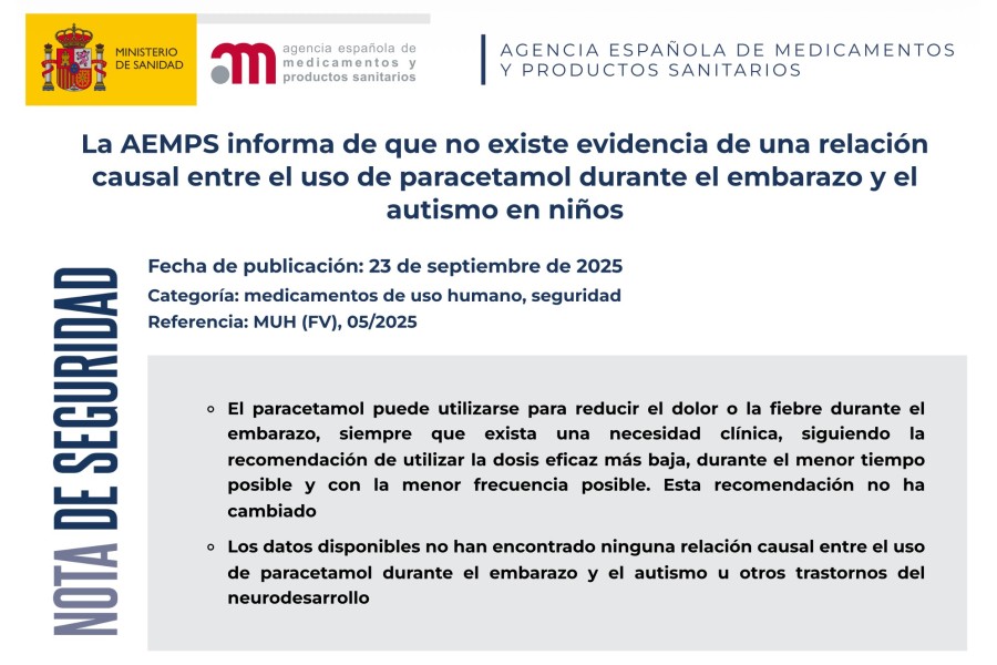 Paracetamol durante el embarazo y el autismo en niños